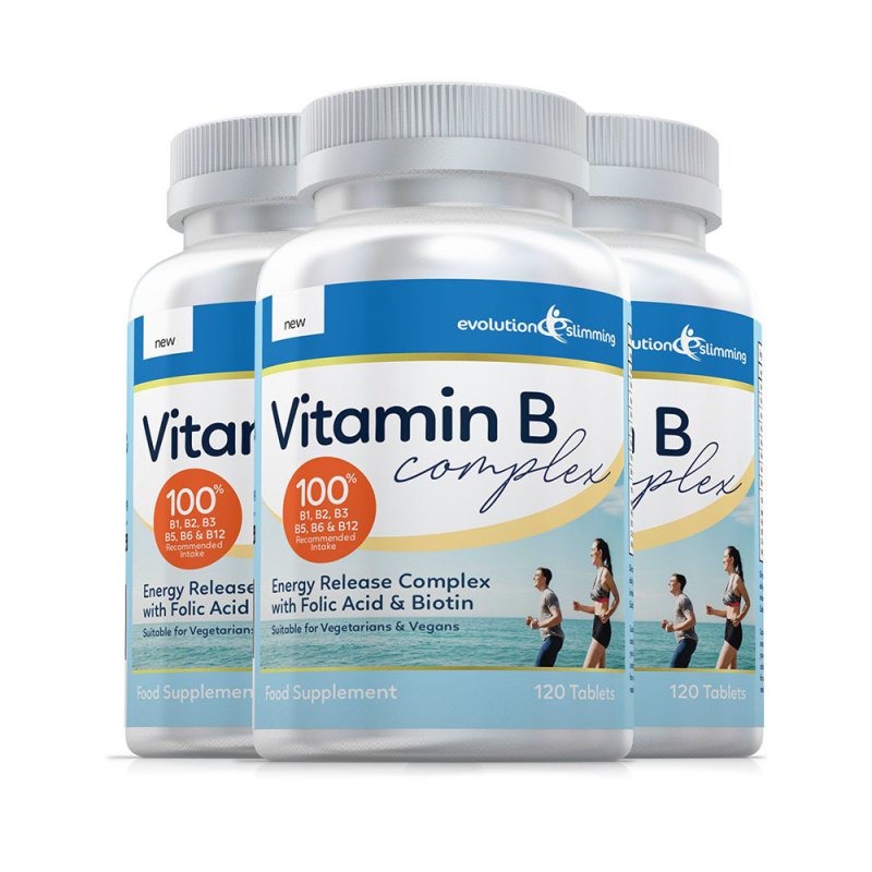 Vitamin B Complex Tablets, 100% RDA, Suitable for Vegetarians & Vegans