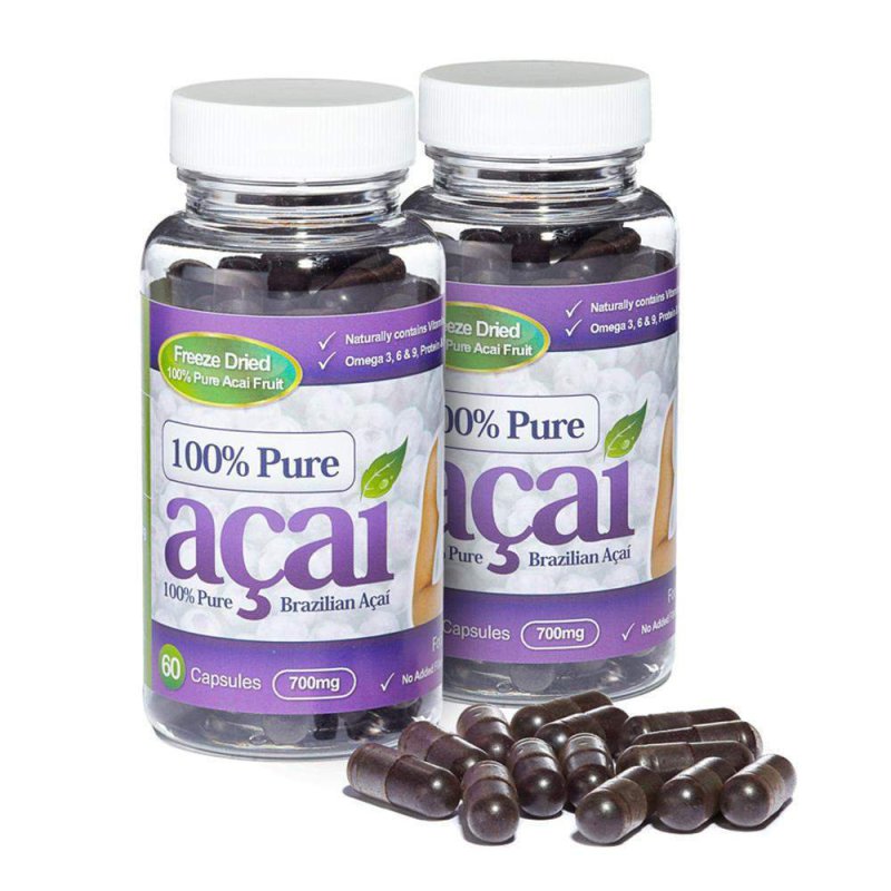 100% Pure Acai Berry 700mg with No Fillers or Bulking Agents
